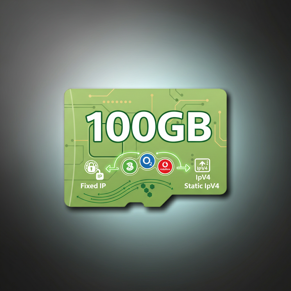 100GB Multi-Network Fixed IP SIM – Static IPv4 | (Vodafone, O2, and Three)Including Isle of Man, & Jersey Romaing. 100GB Multi-Network Fixed IP SIM – Static IPv4 | (Vodafone, O2, and Three)Including Isle of Man, & Jersey Romaing.