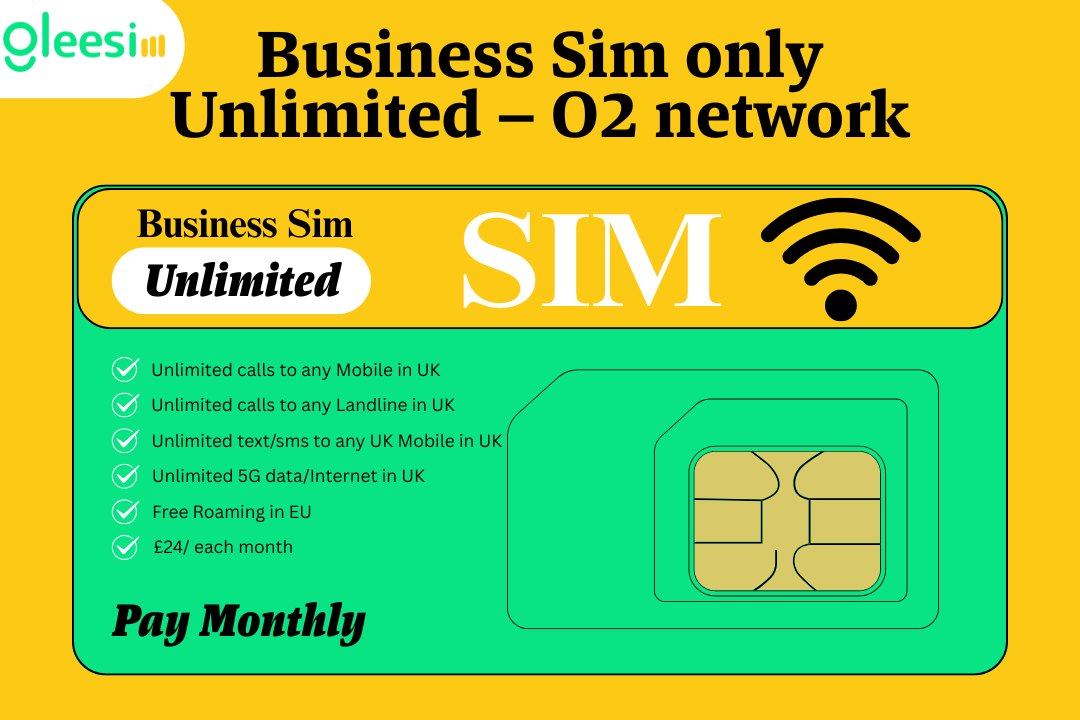 Business SIM Only – O2 Network | Unlimited 5G Data + Unlimited Calls & Texts Business SIM Only – O2 Network | Unlimited 5G Data + Unlimited Calls & Texts - Gleesim.co.uk
