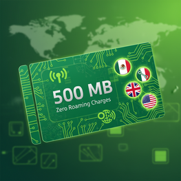 IoT SIM Multi Network 500 MB for UK,USA,Mexico & EU with Zero Roaming Charges