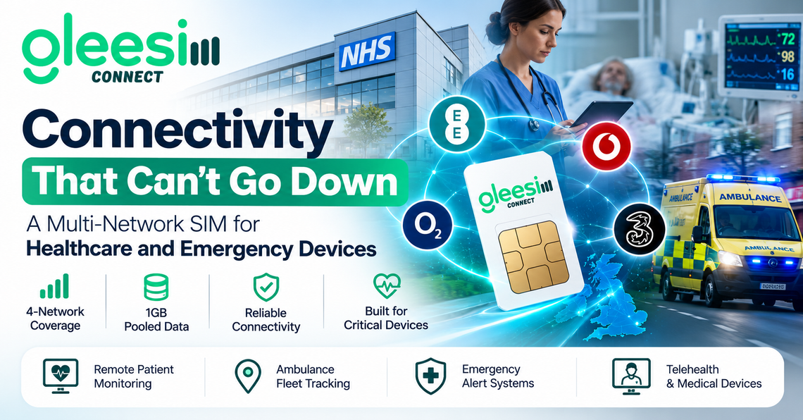 GleeSim multi-network IoT SIM for NHS healthcare and emergency services