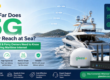 5G maritime internet for yachts and ferries with GleeSim coastal 4G and 5G connectivity