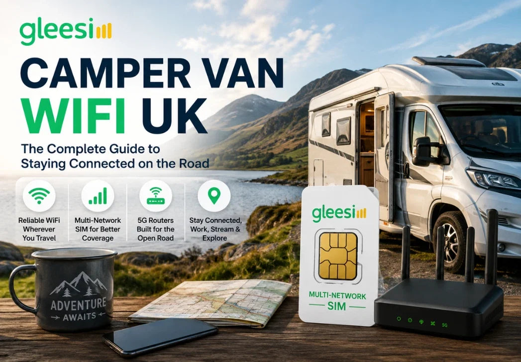 GleeSIM camper van WiFi UK with 5G router and SIM