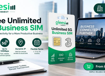 Three Unlimited 5G Business SIM from GleeSim with unlimited data, dynamic IP and flexible business plans 