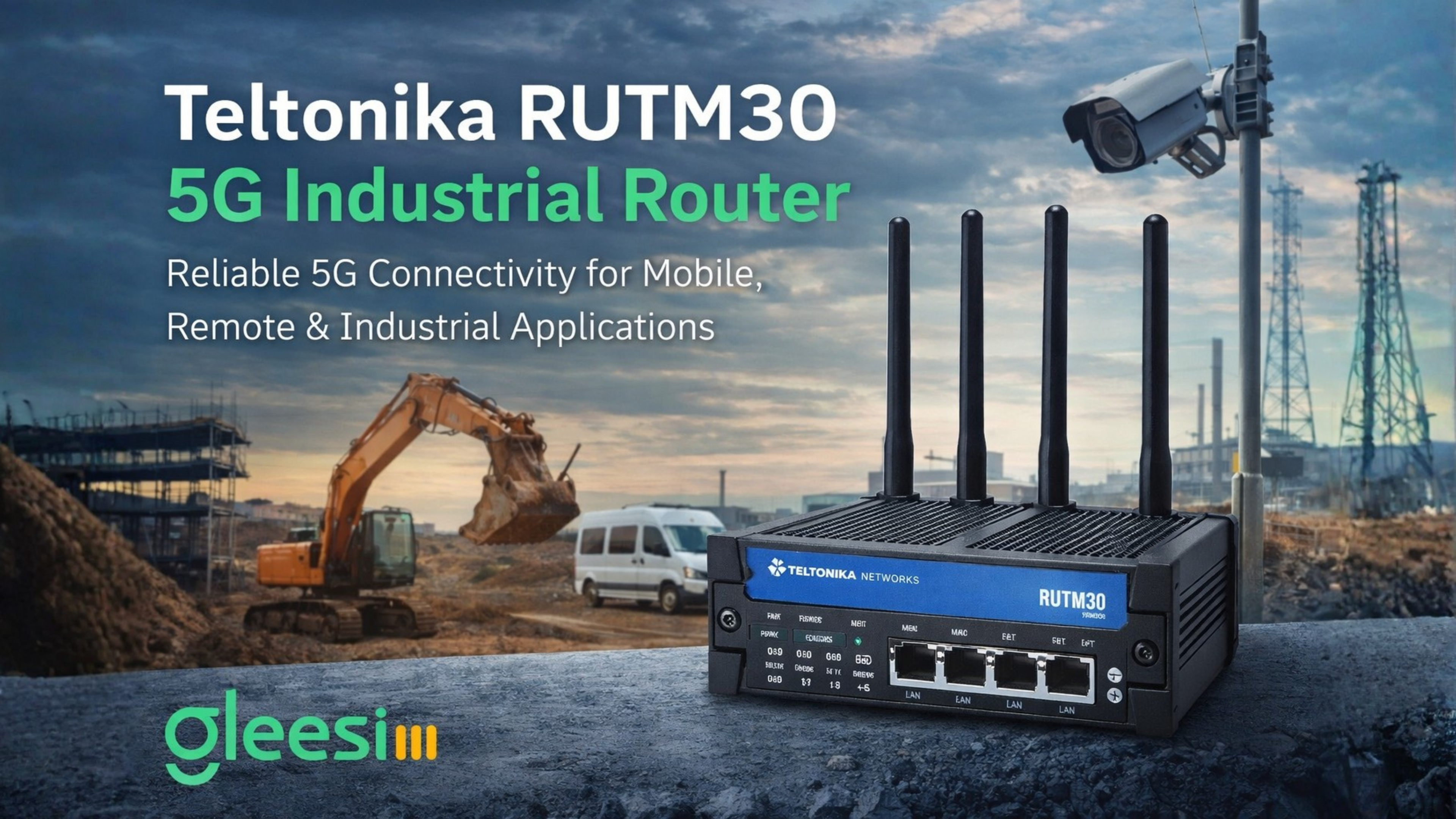 Teltonika RUTM30 5G Industrial Router Smart and Reliable Connectivity - Gleesim.co.uk