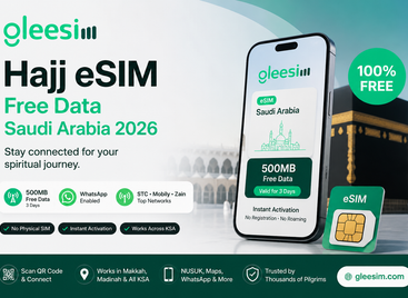 Hajj eSIM Free Data Saudi Arabia 2026 – Claim Yours Instantly with GleeSIM Before You Fly