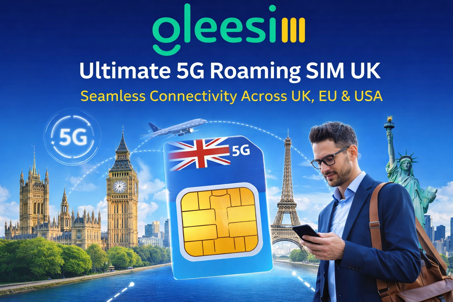 GleeSIM 5G Roaming SIM UK 2026 – Unlimited Global Connectivity Across UK, EU & USA - Gleesim.co.uk