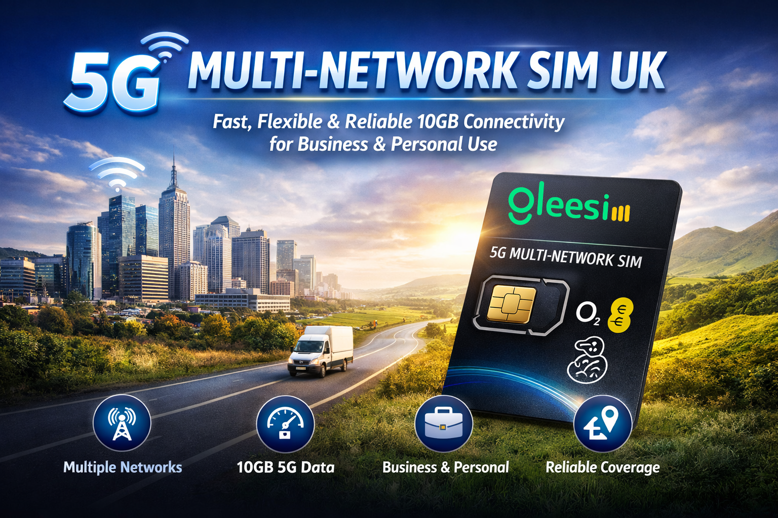 Multi Network SIM UK 2026 – 10GB 5G Data, Unlimited Calls & Texts