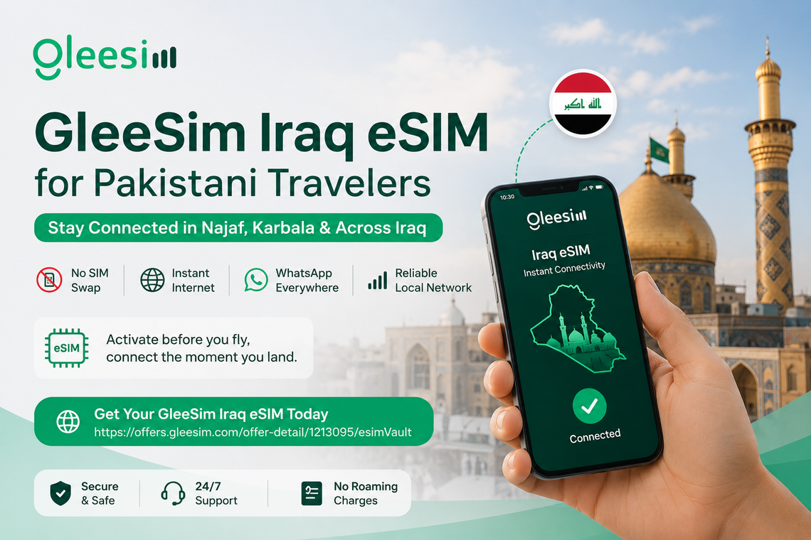 GleeSim Iraq eSIM for Pakistani Pilgrims - Gleesim.co.uk