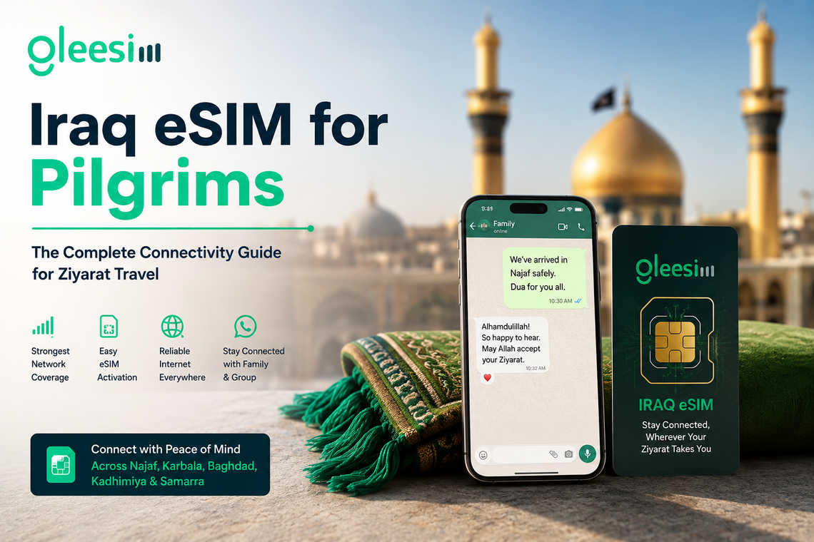 GleeSim Iraq eSIM for Pilgrims: The Complete Connectivity Guide for Ziyarat Travel - Gleesim.co.uk