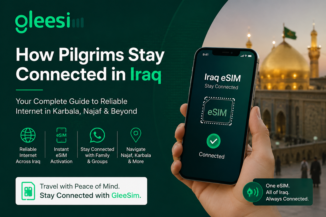 How Pilgrims Stay Connected in Iraq-Karbala-Najaf-Baghdad with GleeSim Travel eSIM - Gleesim.co.uk