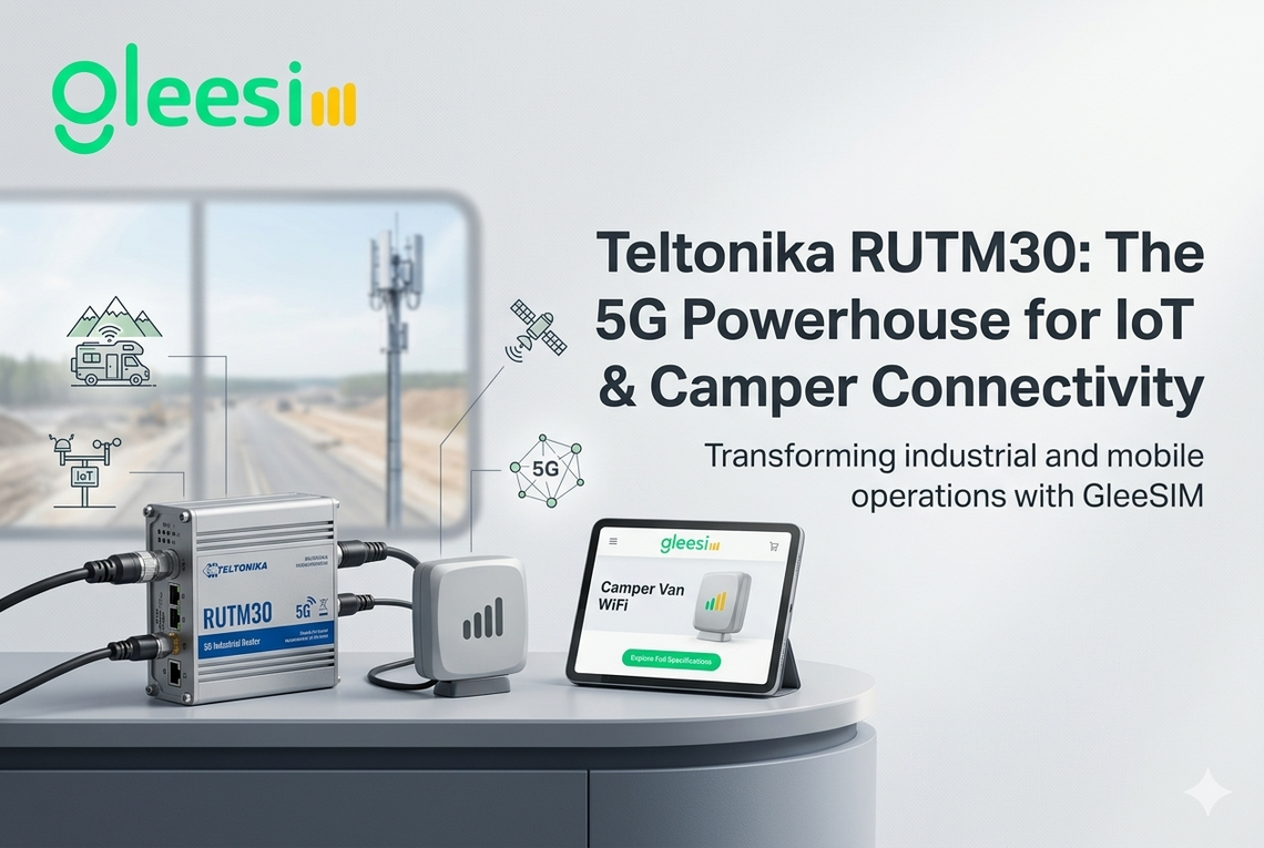 Industrial 5G Router UK: Teltonika RUTM30 for IoT, CCTV & Remote Connectivity - Gleesim.co.uk