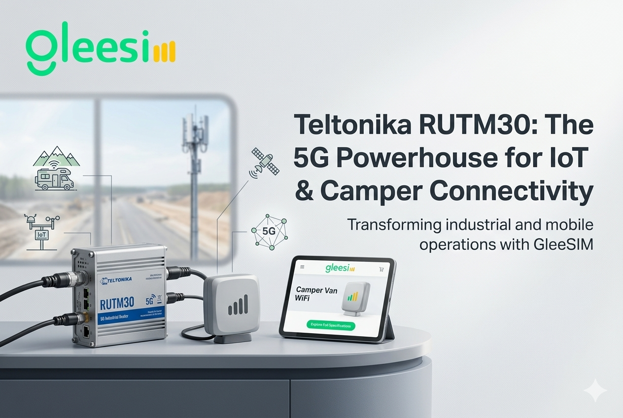 Industrial 5G Router UK: Teltonika RUTM30 for IoT, CCTV & Remote Connectivity - Gleesim.co.uk