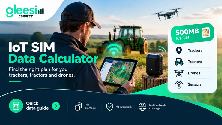 500MB multi-network IoT SIM for GPS tracker on a UK farm tractor