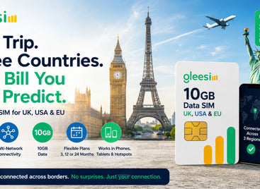 GleeSim 10GB data SIM for UK USA and EU travel 