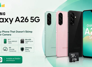 Samsung Galaxy A26 5G 128GB smartphone with 50MP camera, 120Hz AMOLED display and expandable storage