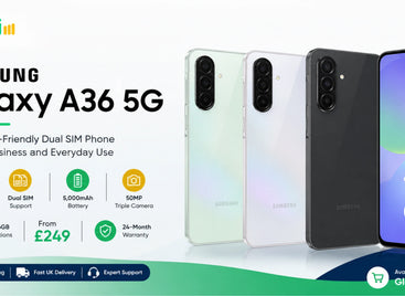 Samsung Galaxy A36 5G dual SIM phone for small business and everyday use from GleeSim 