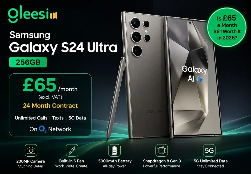 Samsung Galaxy S24 Ultra 256GB on £65 monthly O2 contract