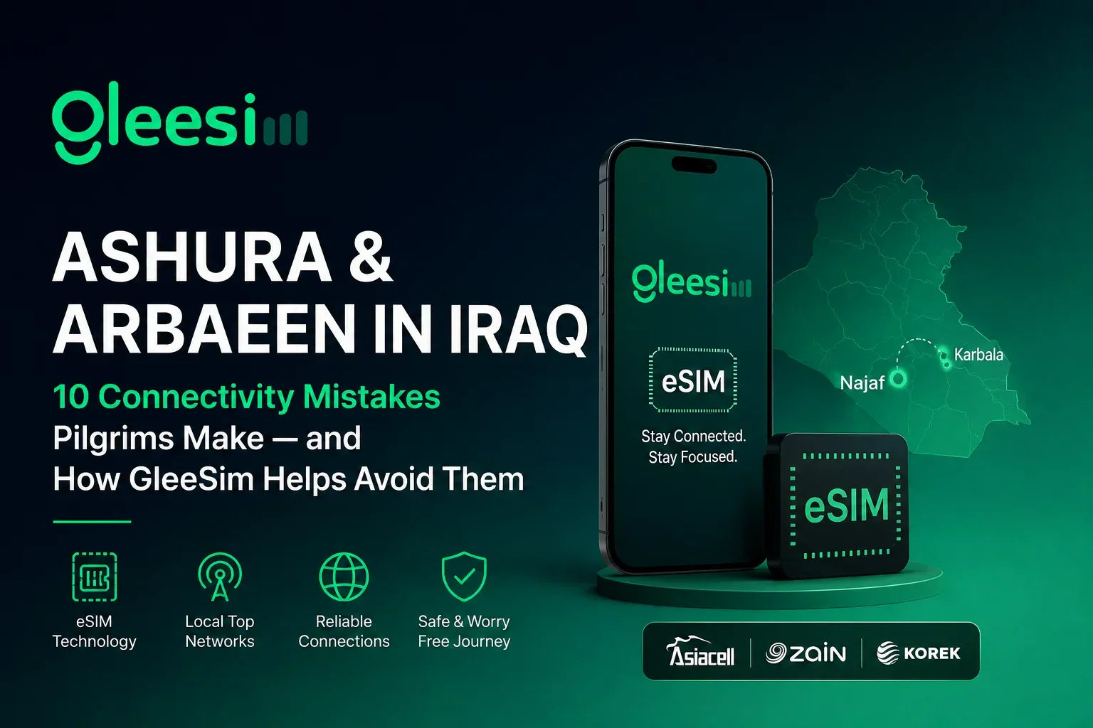 ASHURA & ARBAEEN IN IRAQ 10 Connectivity Mistakes Pilgrims Make — and How GleeSim Helps Avoid Them - Gleesim.co.uk