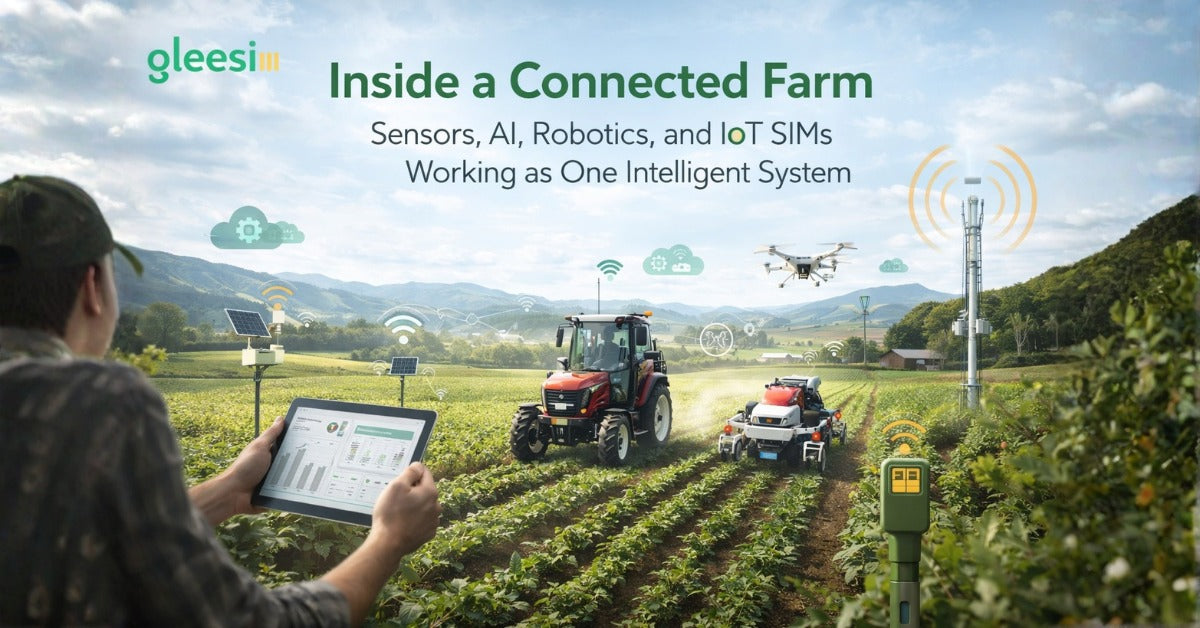 Inside a Connected Farm: Sensors, AI, Robotics, and IoT SIMs Working as One Intelligent System - Gleesim.co.uk