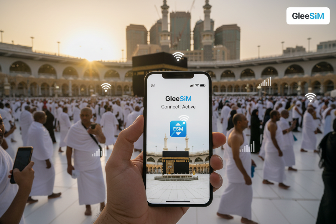 Free Saudi Arabia Travel eSIM for Hajj Pilgrims – 2GB Data | Only £2.99 Processing Fee - Gleesim.co.uk