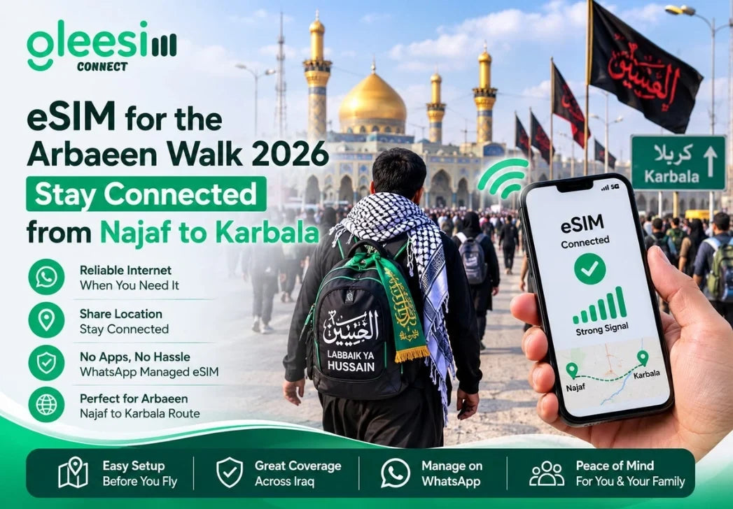 eSIM for the Arbaeen Walk 2026: How to Stay Connected from Najaf to Karbala - Gleesim.co.uk