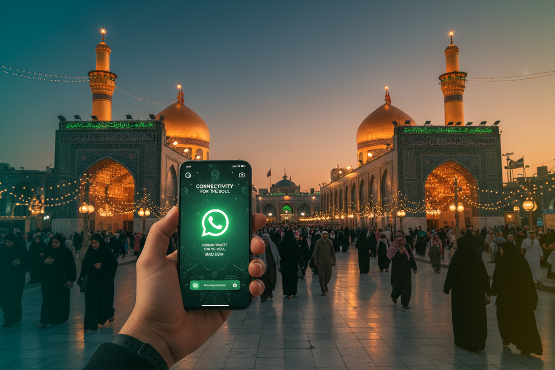 Free Najaf & Karbala eSIM for Ashura & Arbaeen-The Only WhatsApp-Managed Travel eSIM for Iraq Pilgrims - Gleesim.co.uk