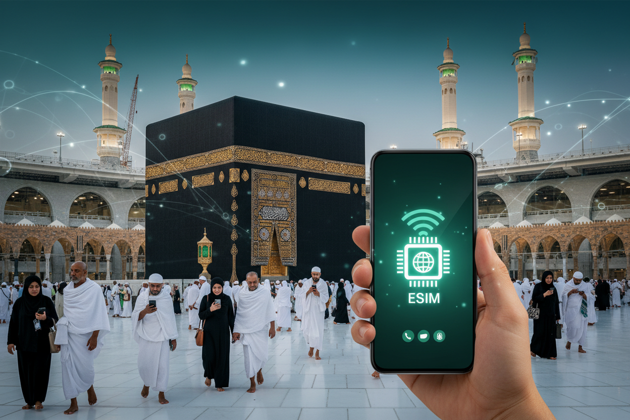 Umrah in Ramadan: Free Travel eSIM for Saudi Arabia, for NUSK APP & Digital Entry - Gleesim.co.uk