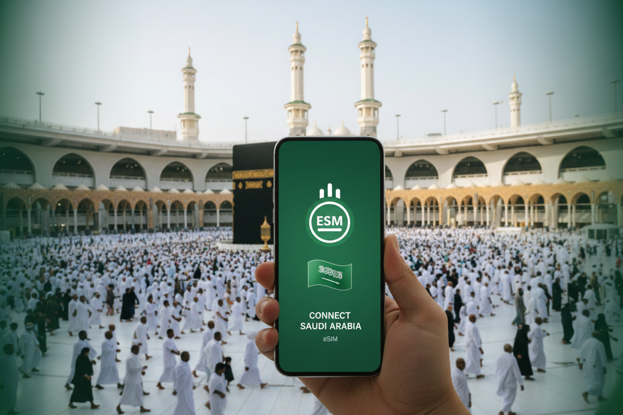 Free Umrah & Hajj Saudi Arabia eSIM for Pilgrims - Gleesim.co.uk