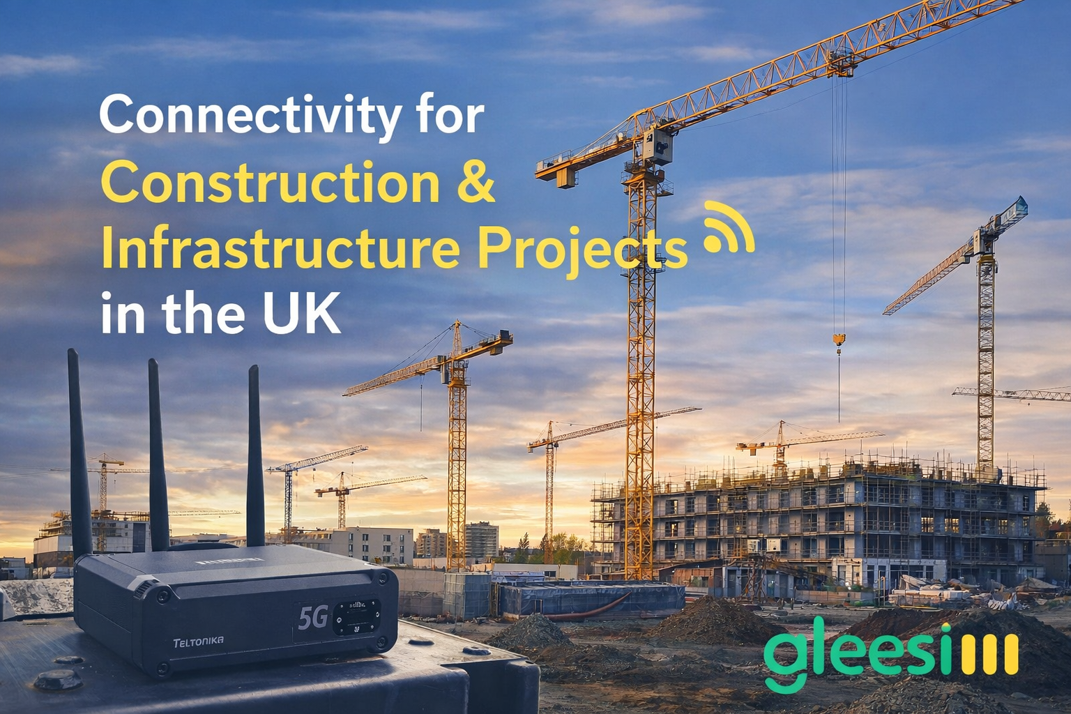 Construction Site Internet UK: Temporary Broadband & 5G Connectivity for Infrastructure Projects - Gleesim.co.uk