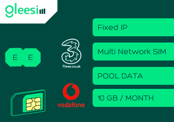 FIXED IP MULTI NETWORK POOL DATA ( Voda fone, EE, Three)/10GB