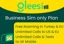 Business SIM ONLY Plan with Free Roaming Unlimited Calls, Text to UK, Turkey, EU and USA