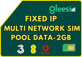 FIXED IP MULTI NETWORK POOL DATA ( Voda fone, EE, Three)/2 GB