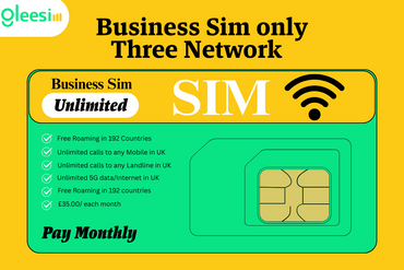 Business SIM Only – Three Network | Unlimited 5G + Free Roaming in 192 Countries