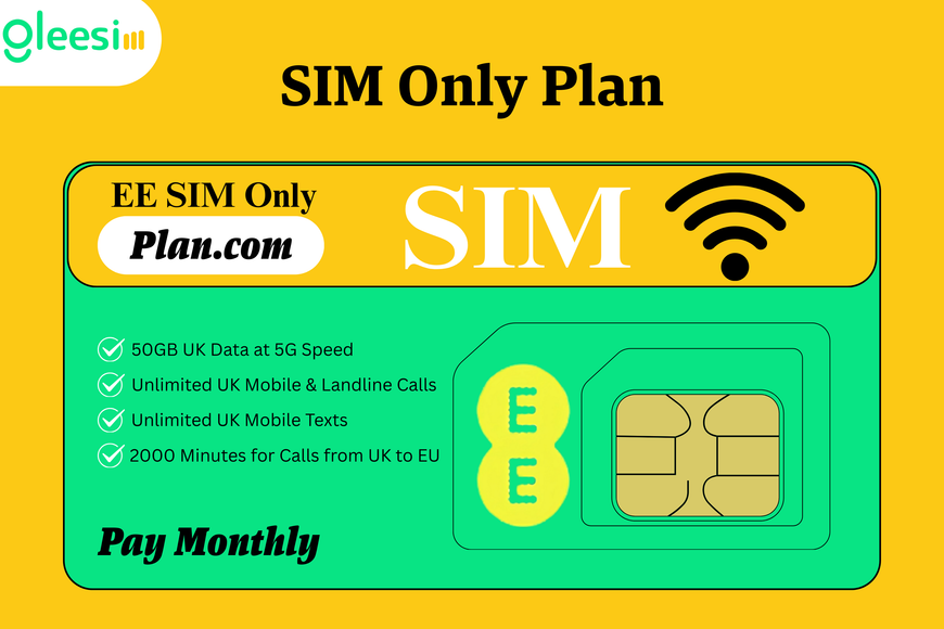 SIM Only Plan | 50GB Data | Free UK-EU Calls | £18+VAT | EE via Plan.com