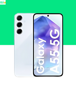 Samsung Galaxy A55 5G - 128GB Unlimited Data, UK-EU Minutes, EE/O2 Plans