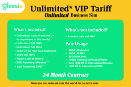 Gleesim Global Unlimited Roaming Plan – £90/Month | 24-Month Contract