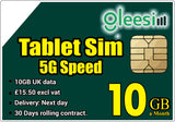 Tablet sim 5G speed 10GB