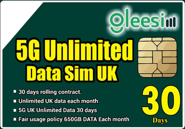 5G Unlimited Data Sim UK 30 days