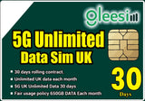 5G Unlimited Data Sim UK 30 days