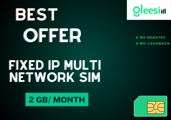 Fixed IP Multi network sim UK/EU/US/2 GB