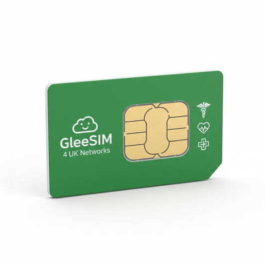 GleeSIM 1GB Multinetwork IoT SIM — NHS Healthcare & Emergency Services | 4-Network Pooled Data | From £3.50/month